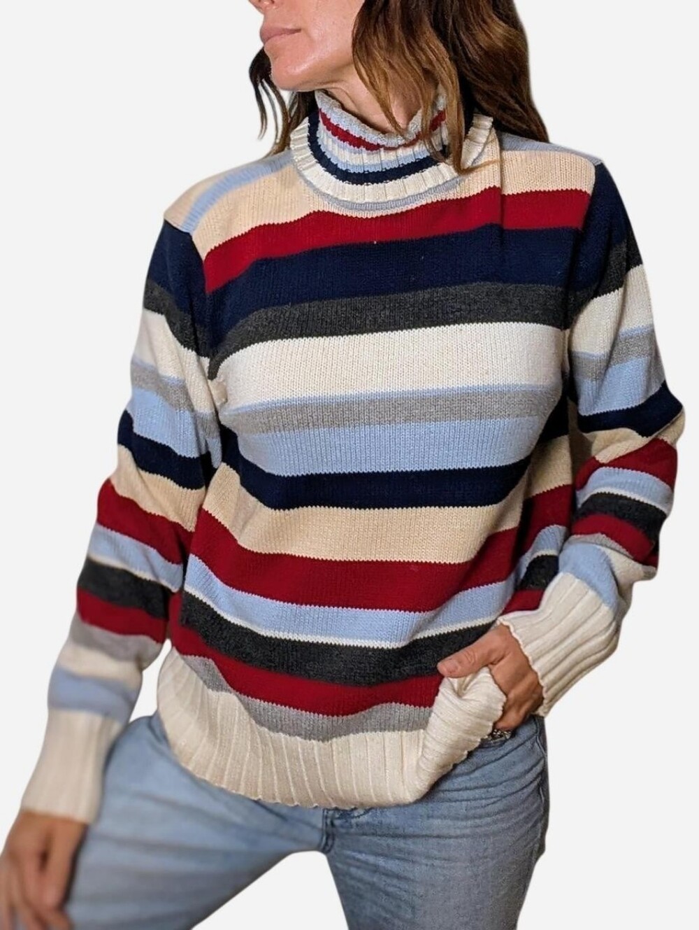 Vintage Tommy Hilfiger striped turtleneck sweater